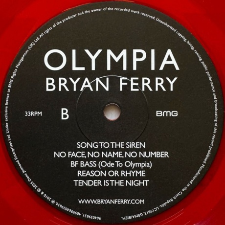 Bryan Ferry - Olympia (coloured) (4099964039634) виниловая пластинка - фото 4