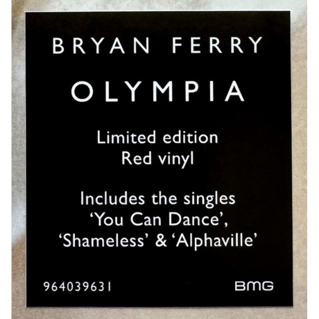 Bryan Ferry - Olympia (coloured) (4099964039634) виниловая пластинка - фото 9
