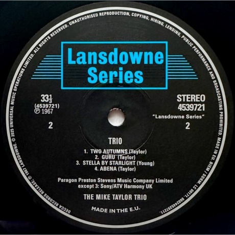 Mike Taylor - Trio (Analogue) (0602445397211) виниловая пластинка - фото 4