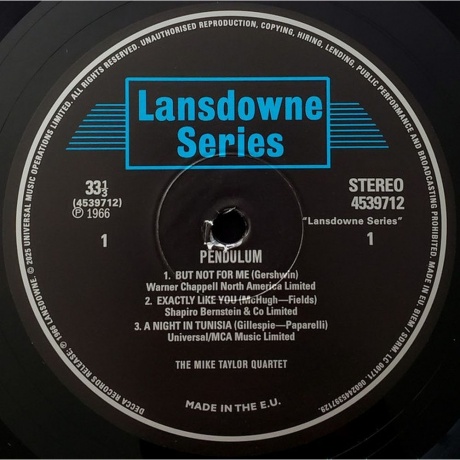 Mike Taylor - Pendulum (Analogue) (0602445397129) виниловая пластинка - фото 3