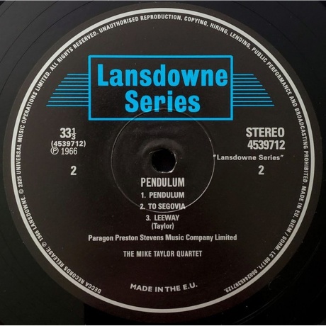 Mike Taylor - Pendulum (Analogue) (0602445397129) виниловая пластинка - фото 4