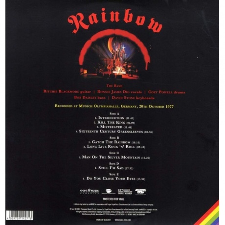 Rainbow - Live In Munich (4029759142713) виниловая пластинка - фото 2