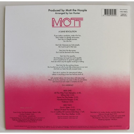 Mott The Hoople - Mott (Pink) (8719262039322) виниловая пластинка - фото 2