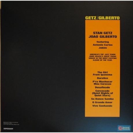 Joao Gilberto - Getz / Gilberto (9003829977844) виниловая пластинка - фото 4