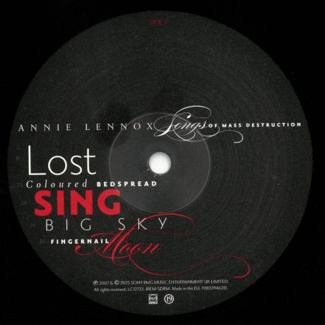 Annie Lennox - Songs Of Mass Destruction (0198029462814) виниловая пластинка - фото 7