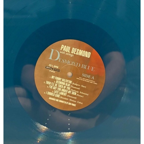 Paul Desmond - Desmond Blue (Aquamarine) (8719039007202) виниловая пластинка - фото 3