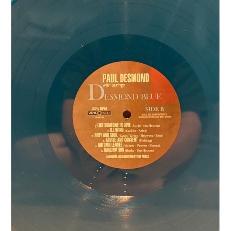 Paul Desmond - Desmond Blue (Aquamarine) (8719039007202) виниловая пластинка - фото 4