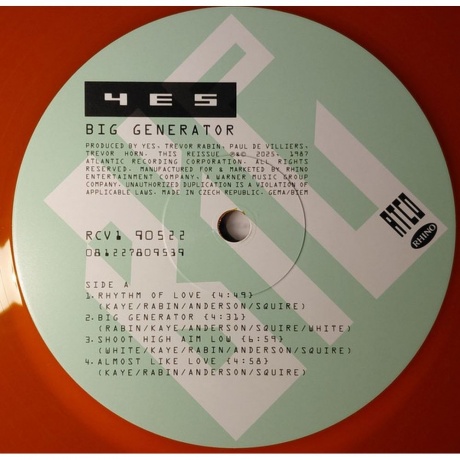 Yes - Big Generator (Orange) (0081227809539) виниловая пластинка - фото 7