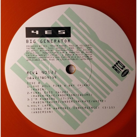 Yes - Big Generator (Orange) (0081227809539) виниловая пластинка - фото 8