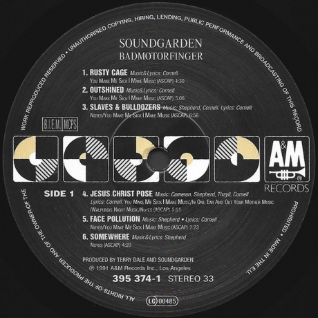 Soundgarden - Badmotorfinger (0082839537414) виниловая пластинка - фото 3
