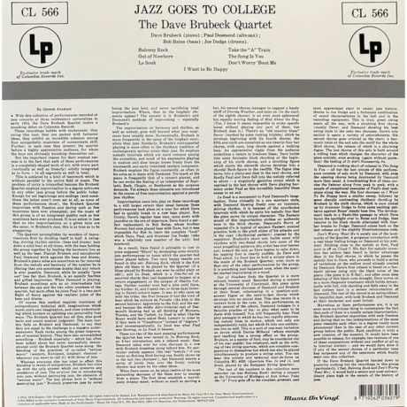 Dave Brubeck - Jazz Goes To College (8719262036079) - фото 2