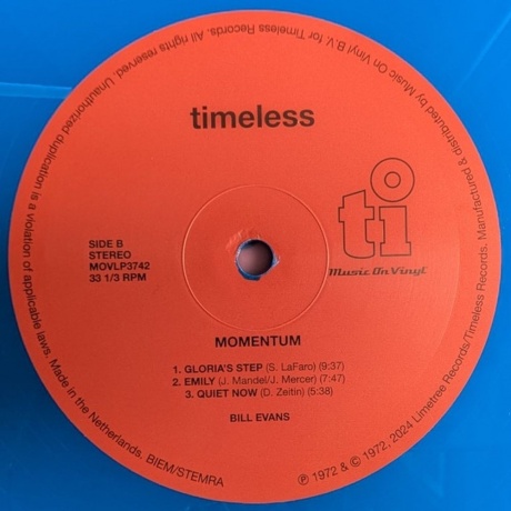 Bill Evans - Momentum (coloured) (8719262037755) виниловая пластинка - фото 4
