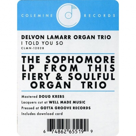 Delvon Lamarr - I Told You So (0674862655199) виниловая пластинка - фото 6