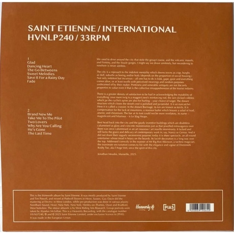 Saint Etienne - International (5400863189679) виниловая пластинка - фото 3