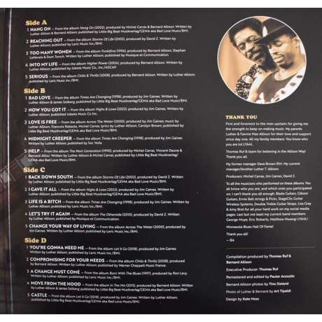 Bernard Allison - Luthers Blues (0710347209010) виниловая пластинка - фото 3