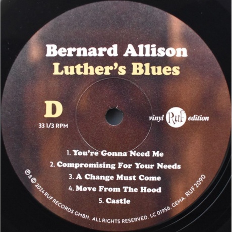 Bernard Allison - Luthers Blues (0710347209010) виниловая пластинка - фото 8