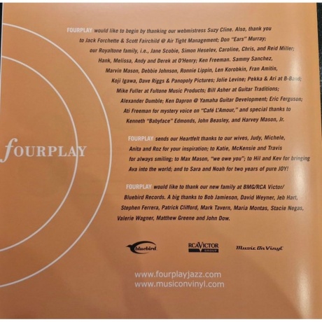 Fourplay - Heartfelt (Gold) (8719262036062) виниловая пластинка - фото 11