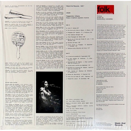 Joyce - Passarinho Urbano (4250101463679) виниловая пластинка - фото 2