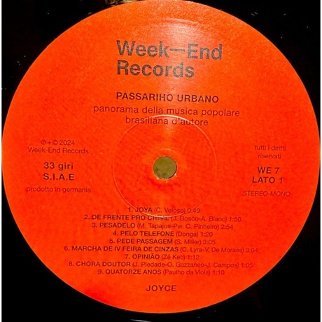 Joyce - Passarinho Urbano (4250101463679) виниловая пластинка - фото 3