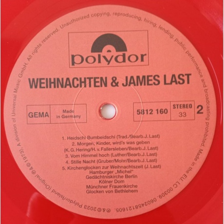 James Last - Weihnachten &amp; James Last (Coloured) (0602458121605) виниловая пластинка - фото 4