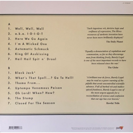 The Hives - Barely Legal (Coloured) (0045778204007) виниловая пластинка - фото 2