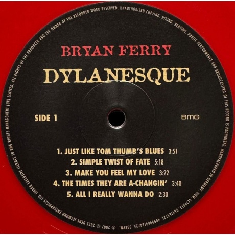 Bryan Ferry - Dylanesque (Coloured) (4099964164725) виниловая пластинка - фото 3