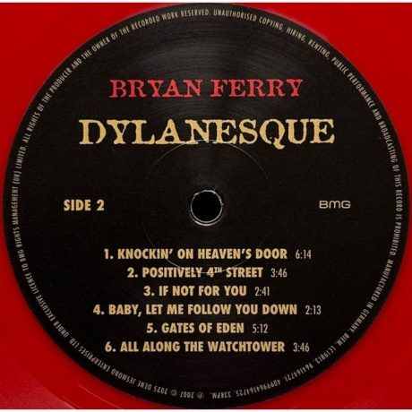 Bryan Ferry - Dylanesque (Coloured) (4099964164725) виниловая пластинка - фото 4