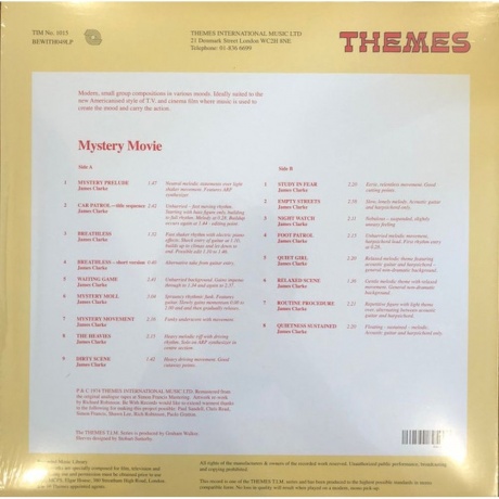 James Clarke - Mystery Movie: Themes (4260544825996) виниловая пластинка - фото 2