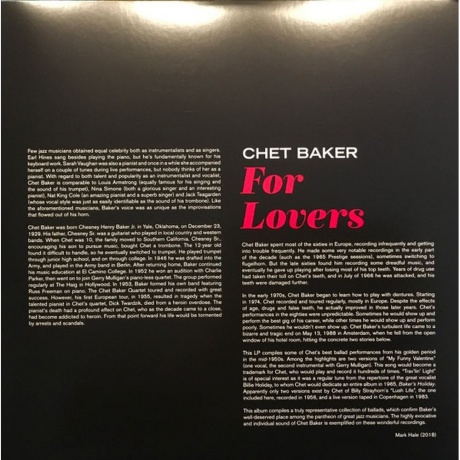 Chet Baker - For Lovers (8436569191057) виниловая пластинка - фото 2