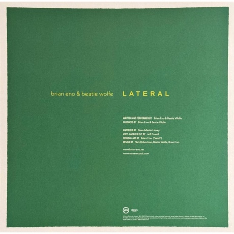 Brian Eno &amp; Beatie Wolfe - Lateral (0602478081651) виниловая пластинка - фото 5