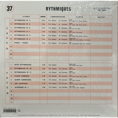 Pierre-Alain Dahan &amp; Mat Camison - Rythmiques (4251804140195) виниловая пластинка - фото 2