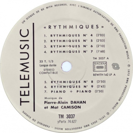 Pierre-Alain Dahan &amp; Mat Camison - Rythmiques (4251804140195) виниловая пластинка - фото 3