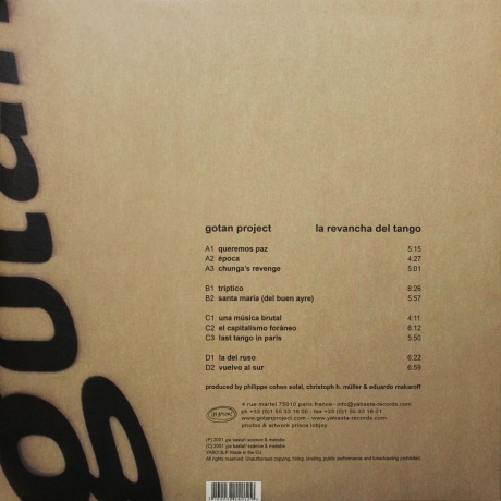 Gotan Project - La Revancha Del Tango (3760038140129) виниловая пластинка - фото 2