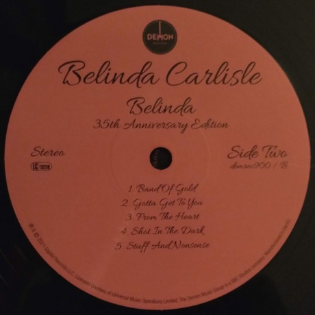 Belinda Carlisle - Belinda (5014797905436) виниловая пластинка - фото 5