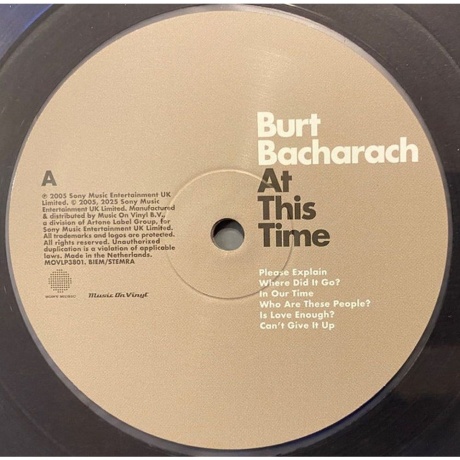 Burt Bacharach - At This Time (coloured) (8719262036246) виниловая пластинка - фото 3