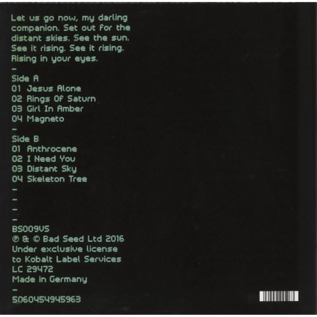 Nick Cave - Skeleton Tree (5060454945963) виниловая пластинка - фото 2