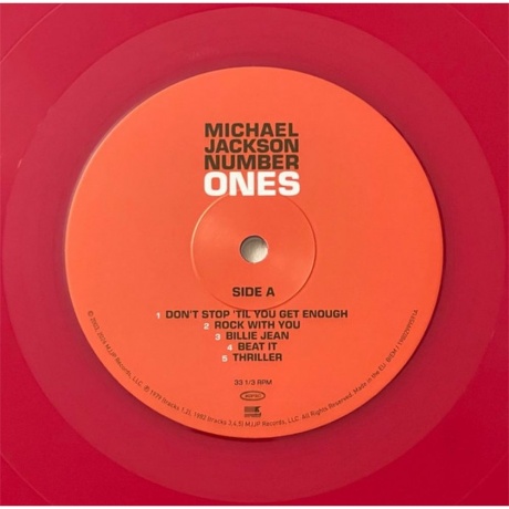 Michael Jackson - Number Ones (Red) (0199584107011) виниловая пластинка - фото 4