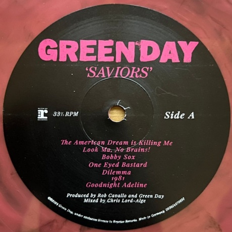 Green Day - Saviors (Pink/Black Marbled) (93624866183) - фото 2