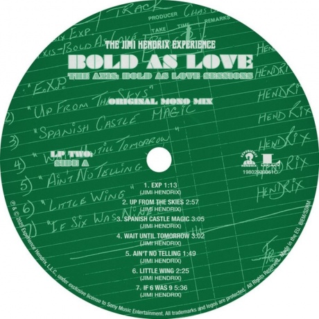 Jimi Hendrix - Bold As Love (Box) (0198029393613) - фото 21