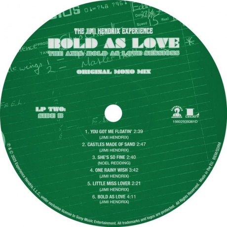 Jimi Hendrix - Bold As Love (Box) (0198029393613) - фото 22