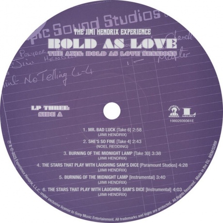 Jimi Hendrix - Bold As Love (Box) (0198029393613) - фото 24