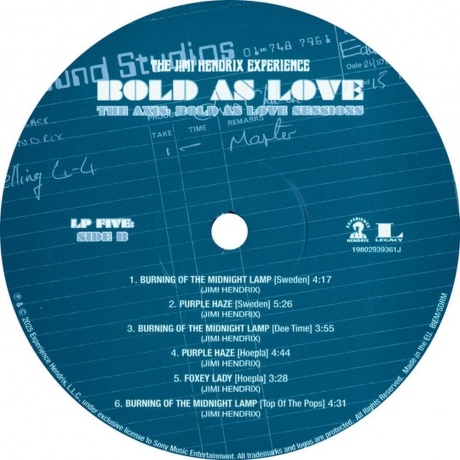Jimi Hendrix - Bold As Love (Box) (0198029393613) - фото 31