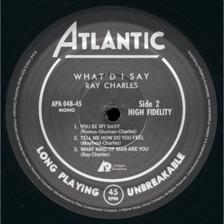 Ray Charles - What'd I Say (Analogue) (0753088754876) - фото 3