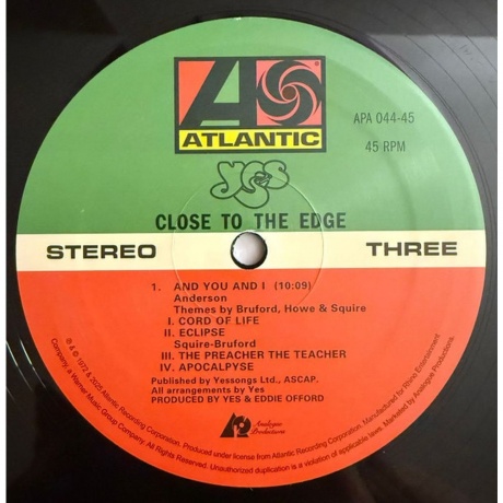 Yes - Close To The Edge (Analogue) (0753088754470) - фото 6