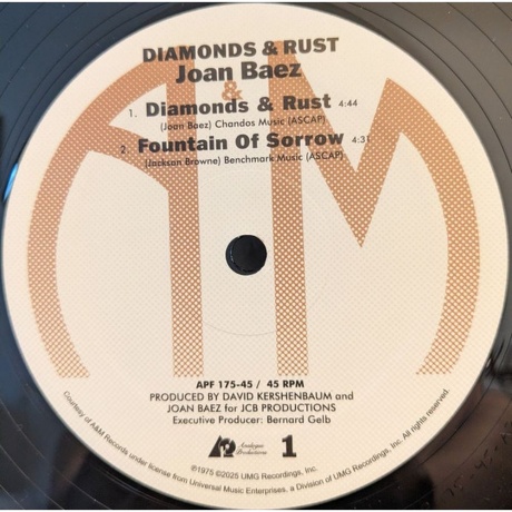 Joan Baez - Diamonds &amp; Rust (Analogue) (0753088017575) - фото 2
