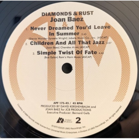 Joan Baez - Diamonds &amp; Rust (Analogue) (0753088017575) - фото 3