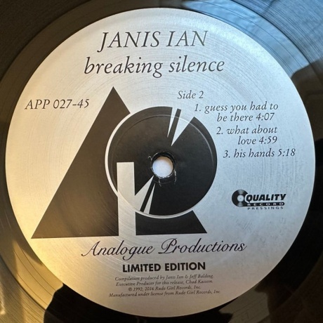 Janis Ian - Breaking Silence (Analogue) (0753088000171) - фото 4