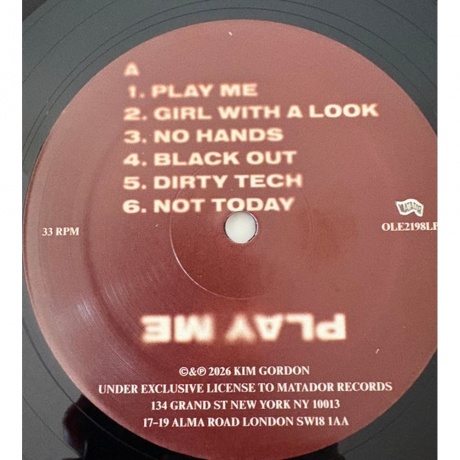 Kim Gordon (Ex-Sonic Youth) - Play Me (191401219815) - фото 2