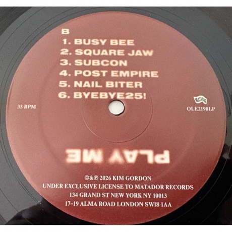 Kim Gordon (Ex-Sonic Youth) - Play Me (191401219815) - фото 3