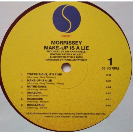 Morrissey - Make-Up Is A Lie (Red) (93624829775) - фото 2